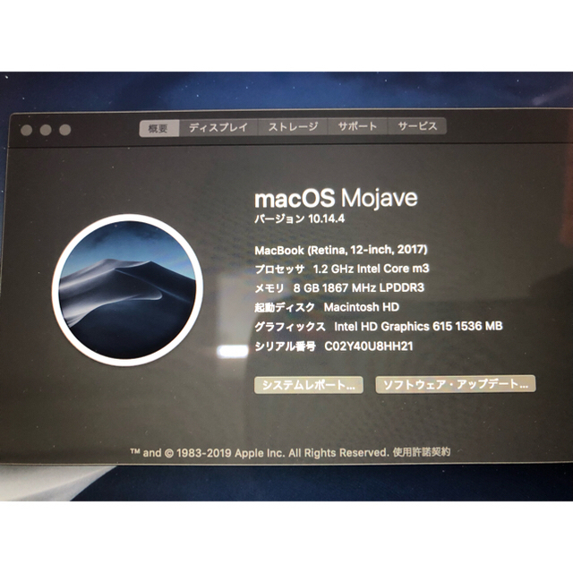 Apple(アップル)のMacBook 2017 スマホ/家電/カメラのPC/タブレット(ノートPC)の商品写真
