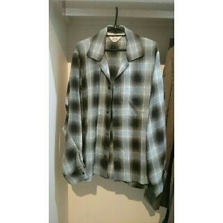 SUNSEA - sunsea 19ss チェックジゴロシャツ 青黒 shadow check