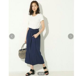 アズールバイマウジー(AZUL by moussy)の[美品]　AZULbymoussy フリルウエストガウチョワイドパンツ(カジュアルパンツ)