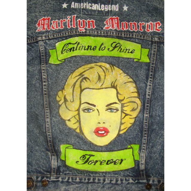 マリリン・モンロー　Marilyn Monroe【手描きバックペイントGジャン】 メンズのジャケット/アウター(Gジャン/デニムジャケット)の商品写真