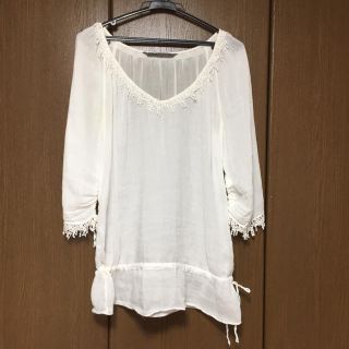 ザラ(ZARA)のZARA チュニック ブラウス(オフホワイト)(チュニック)