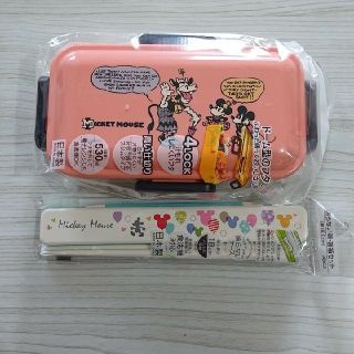 ミッキーマウス(ミッキーマウス)のsale❗お買得箸set❗ ミッキー 新品 ふわっと弁当 ランチボックス 530(弁当用品)