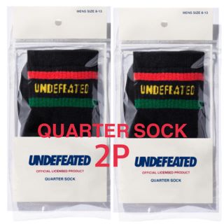 アンディフィーテッド(UNDEFEATED)のUndefeated QUARTER SOCK 靴下 ソックス 2P 黒黒(ソックス)