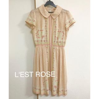 レストローズ(L'EST ROSE)の【美品】L'EST ROSE 花柄 ワンピース 膝丈 上品(ひざ丈ワンピース)