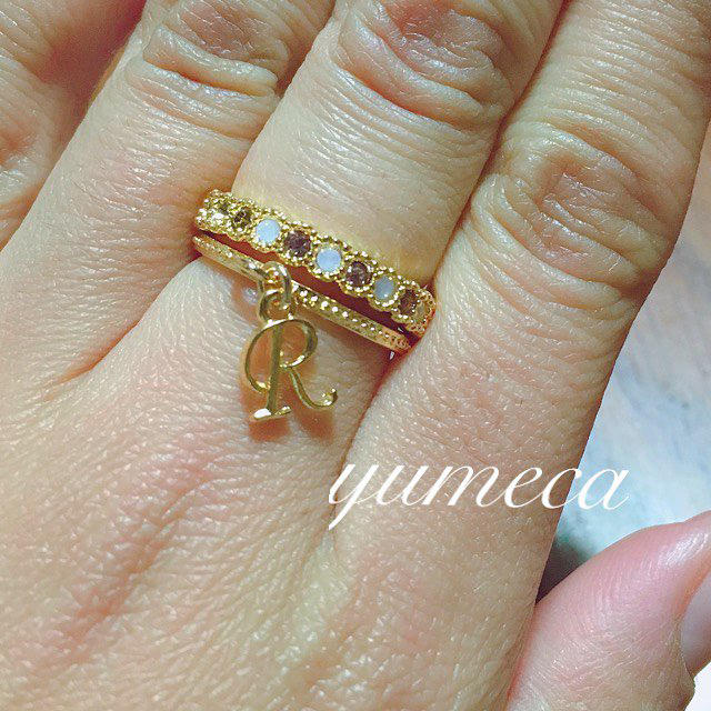 華奢イニシャルとスワロ2連リング♥️ レディースのアクセサリー(リング(指輪))の商品写真