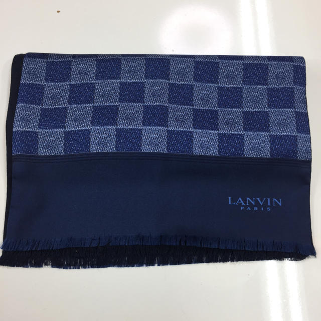 LANVIN(ランバン)の美品！LANVIN フランス製 シルクストール メンズのファッション小物(ストール)の商品写真