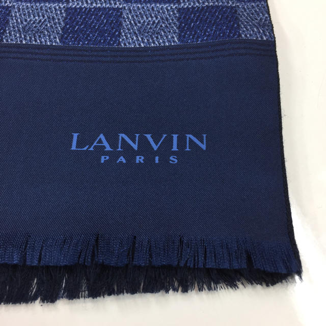 LANVIN(ランバン)の美品！LANVIN フランス製 シルクストール メンズのファッション小物(ストール)の商品写真