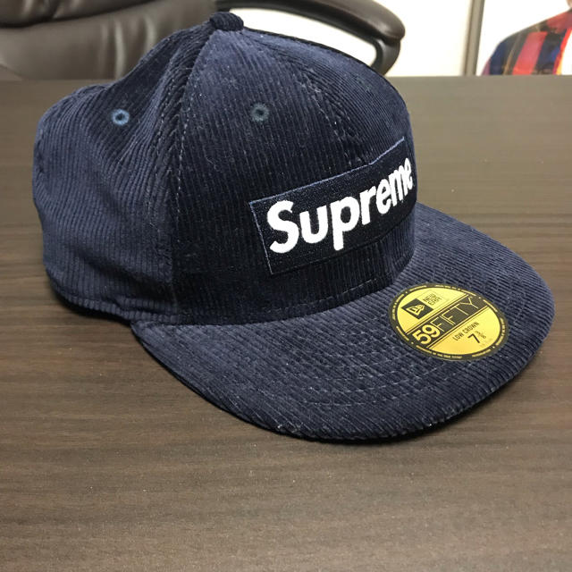 Supreme boxlogo newera cap コーデュロイ