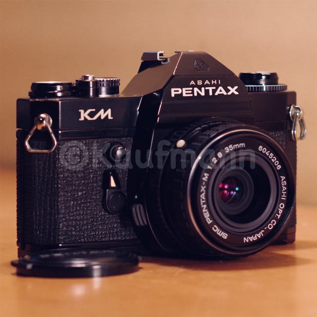 ペンタックスKM黒+M35mmF2.8セット 整備実写確認済み フィルムカメラ