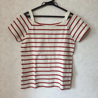 フーズフーチコ(who's who Chico)のチコ♡赤ボーダーオフショルTシャツ(Tシャツ(半袖/袖なし))