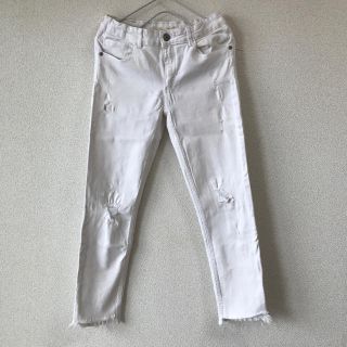 ザラキッズ(ZARA KIDS)のZARA girs  152cm(11-12)  カットオフホワイトデニムパンツ(パンツ/スパッツ)