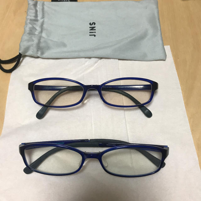 JINS(ジンズ)の【2本セット】JINS PC ネイビー レディースのファッション小物(サングラス/メガネ)の商品写真