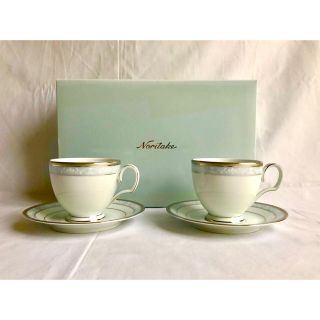 ノリタケ(Noritake)のNoritake/ティーカップ＆ソーサー ペアセット ハンプシャープラチナ (グラス/カップ)