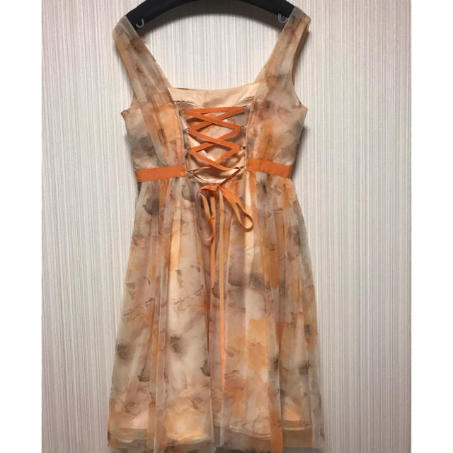 AIMER(エメ)の＊政さま専用＊AIMER 花柄チュールドレス オレンジ レディースのフォーマル/ドレス(ミディアムドレス)の商品写真