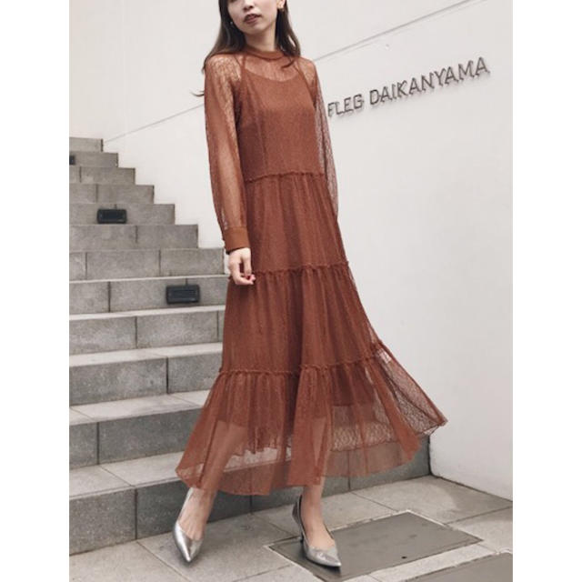 Ameri SHIRRING SHEER DRESS