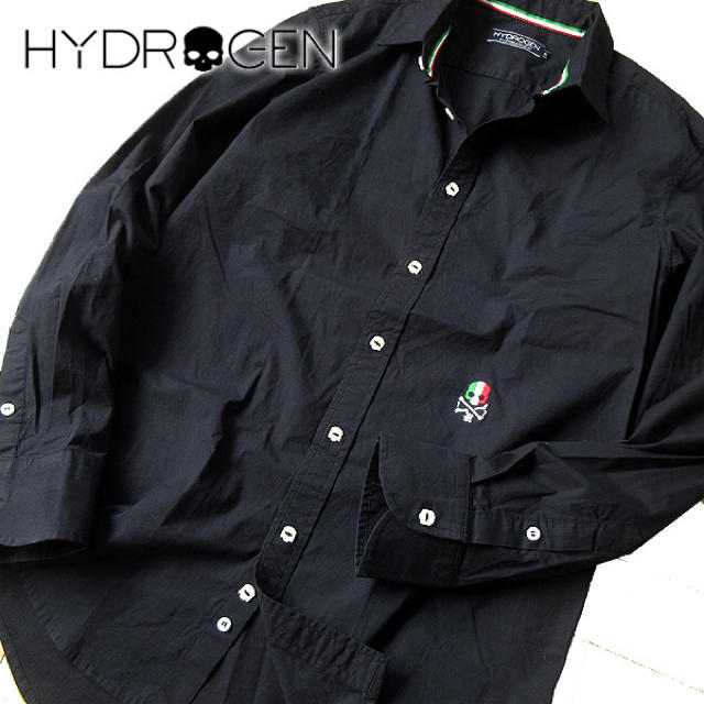 HYDROGEN(ハイドロゲン)の美品 XL ハイドロゲン メンズ 長袖シャツ ブラック メンズのトップス(シャツ)の商品写真