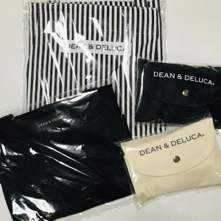 ディーンアンドデルーカ(DEAN & DELUCA)のDEAN&DELUCA エプロン 2点 エコバッグ 黒 ナチュラル(エコバッグ)