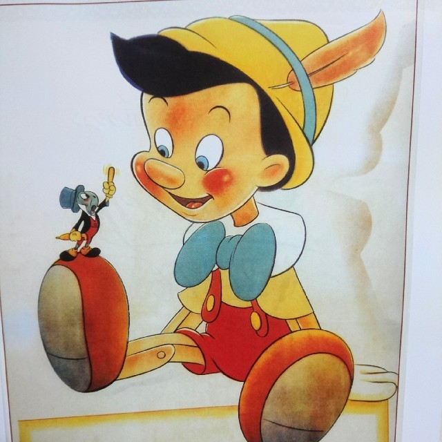 Disney(ディズニー)のヴィンテージピノキオポスター(額絵)＋1枚おまけ エンタメ/ホビーのアニメグッズ(ポスター)の商品写真