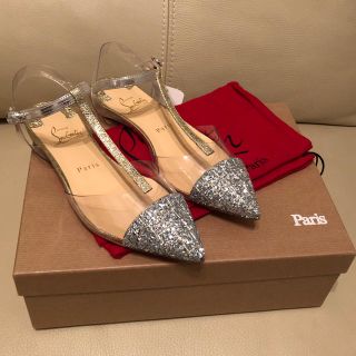 クリスチャンルブタン(Christian Louboutin)のレア クリスチャンルブタン フラット  クリア グリッター シューズ(サンダル)