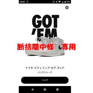 ナイキ(NIKE)のNIKE AIR FEAR OF GOD RAID　28cm(スニーカー)