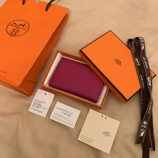 エルメス(Hermes)の【にゃむさま 専用】エルメス カルヴィ ローズパープル 名刺入れ カードケース(名刺入れ/定期入れ)