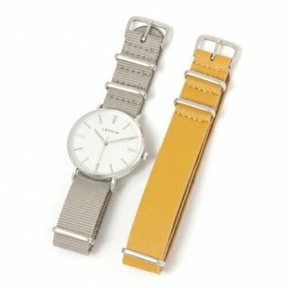 レプシィム(LEPSIM)のLEPSIM レプシィム 腕時計 チェンジベルトウォッチ グレー&イエロー (腕時計)