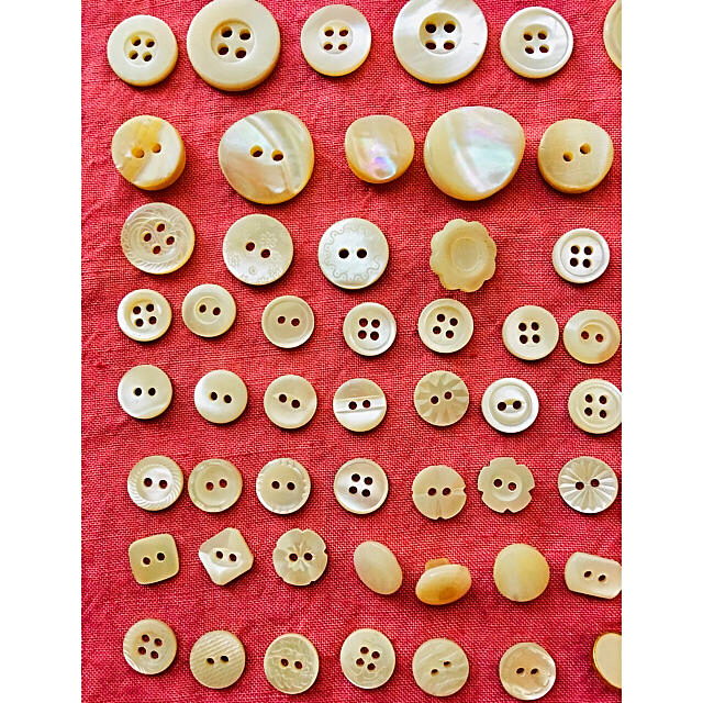 高瀬貝ボタン  74個 ハンドメイドの素材/材料(各種パーツ)の商品写真
