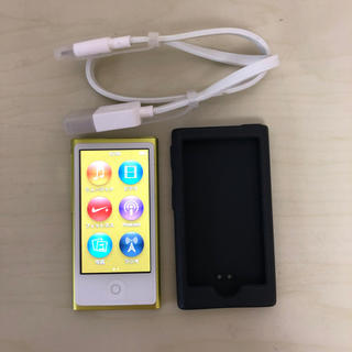 【美品】iPod nano 第7世代 イエロー ケース・保護フィルム付き(ポータブルプレーヤー)
