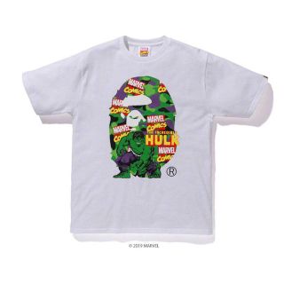 アベイシングエイプ(A BATHING APE)のBAPE x MARVEL CAMO THE HULK TEE(Tシャツ/カットソー(半袖/袖なし))