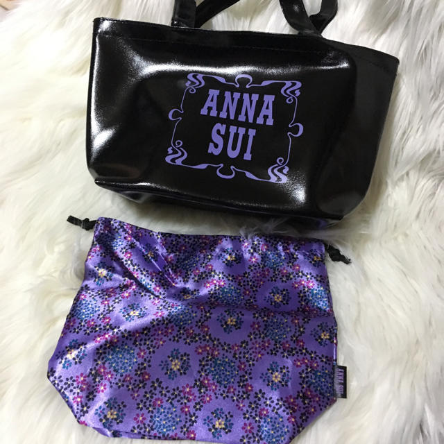 ANNA SUI(アナスイ)の難有 Sweet特別付録 ANNA SUI/アナスイ レザー調トート&巾着ポーチ レディースのバッグ(トートバッグ)の商品写真