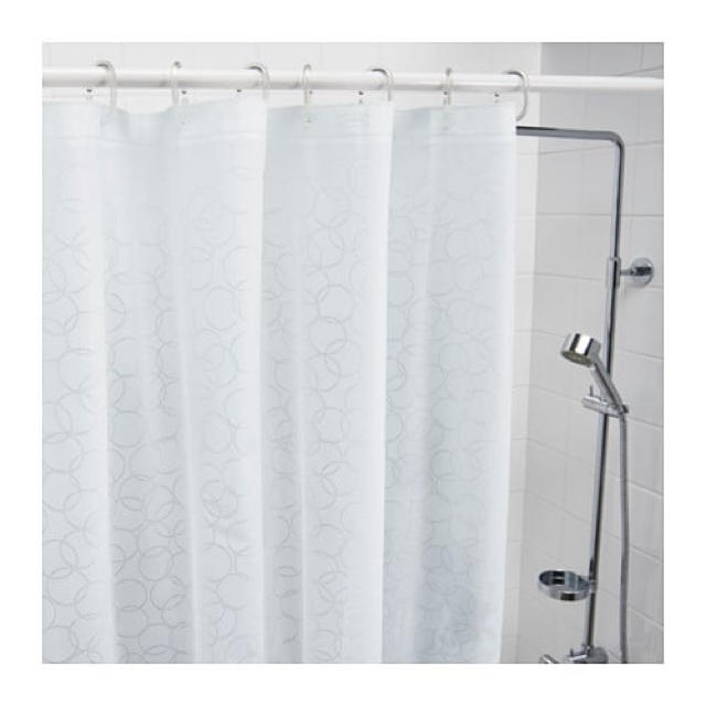 IKEA(イケア)のINNAREN インナレン シャワーカーテン, ホワイト, 180x200 cm インテリア/住まい/日用品のカーテン/ブラインド(カーテン)の商品写真
