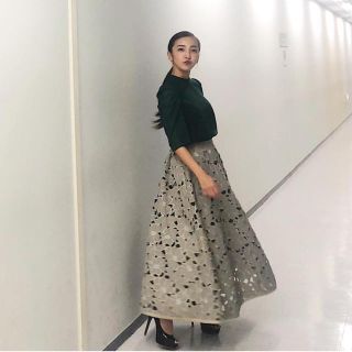 アメリヴィンテージ(Ameri VINTAGE)のAMERI VIOLA COTWORK FLARE SKIRT(ロングスカート)