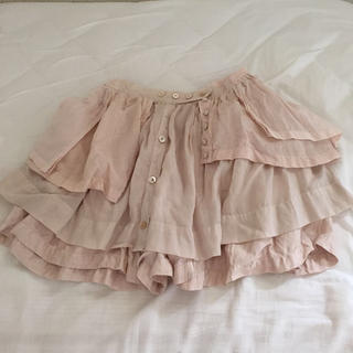 カロリナグレイサー(CAROLINA GLASER)のピンクベージュティアードスカート(ミニスカート)
