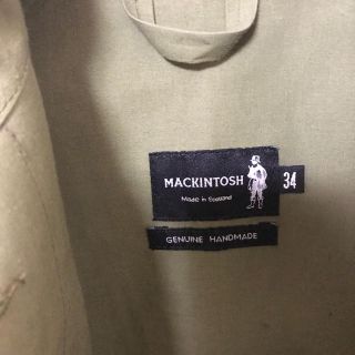 MACKINTOSH　ゴム引きフーデットコート　裏地ボーダー英国製サイズ34