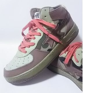 アベイシングエイプ(A BATHING APE)の
限定希少迷彩カモ!APEエイプベイプスターミリタリースニーカー人気ビンテージ！(スニーカー)