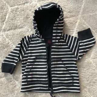 プチバトー(PETIT BATEAU)のプチバトー ボーダーパーカー 6m /67㎝(カーディガン/ボレロ)