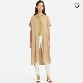 ユニクロ(UNIQLO)のリネンブレンドロングシャツ(シャツ/ブラウス(半袖/袖なし))