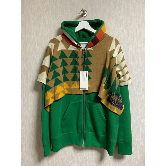 sacai(サカイ)のsacai × PENDLETON 19SS ニット切り替えしZIPパーカー メンズのトップス(パーカー)の商品写真