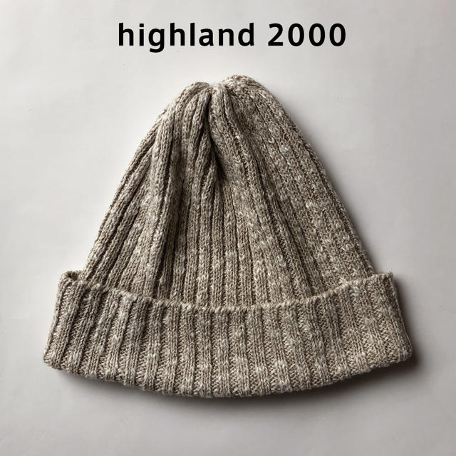 highland 2000 コットン リネン ニット帽 ニットキャップ リブ編み レディースの帽子(ニット帽/ビーニー)の商品写真