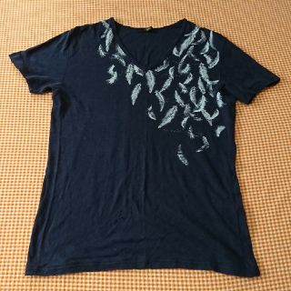 ニコルクラブフォーメン(NICOLE CLUB FOR MEN)のNICOLE CLUB VネックTシャツ バイアスジャガード M used(Tシャツ/カットソー(半袖/袖なし))