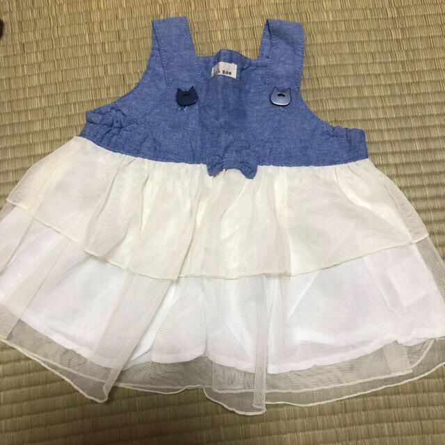 kid’s zoo(キッズズー)のキッズズー デニムチュールワンピース キッズ/ベビー/マタニティのベビー服(~85cm)(ワンピース)の商品写真