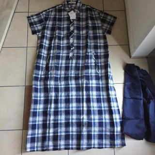 マリンフランセーズ(LA MARINE FRANCAISE)の新品タグ 未着 マリンフランセーズ Linen check シャツワンピース(ロングワンピース/マキシワンピース)