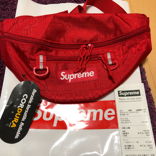 Supreme waist bag 19ss ウエストバッグ 赤 Supreme waist bag 19ss ウエストバッグ 赤