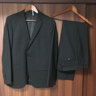 アオヤマ(青山)の洋服の青山 黒無地スーツ(セットアップ)