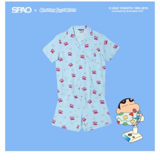 エクソ(EXO)のSPAO クレヨンしんちゃん チョコビ ワニ山さん 総柄 パジャマ  レア 限定(キャラクターグッズ)