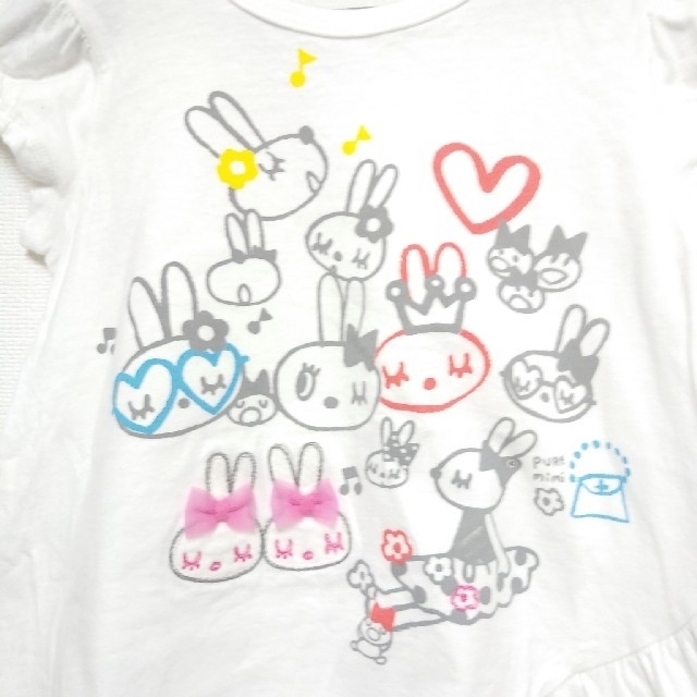 KP(ニットプランナー)の☆ふたばさま専用☆KP　ツムツムmimiちゃんTシャツ ボーダーワンピース　 キッズ/ベビー/マタニティのキッズ服女の子用(90cm~)(Tシャツ/カットソー)の商品写真