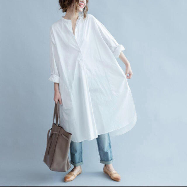 NATURAL BEAUTY BASIC(ナチュラルビューティーベーシック)のロングシャツ 再入荷！ ワンピース シャツワンピ シャツワンピース シャツ  レディースのワンピース(ロングワンピース/マキシワンピース)の商品写真