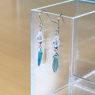 300円(クリア雫)☆ピアス 5cm NO.1448 イヤリング 可能(ピアス)