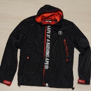 アベイシングエイプ(A BATHING APE)のused美品アベイシングエイプ LウインドブレーカーL ブラック×レッド(ナイロンジャケット)