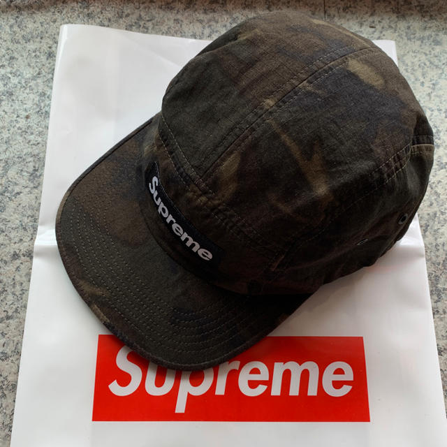 15ss supreme camo camp cap leather strap